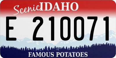 ID license plate E210071