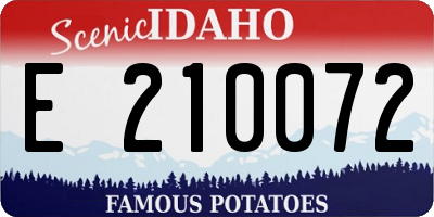 ID license plate E210072