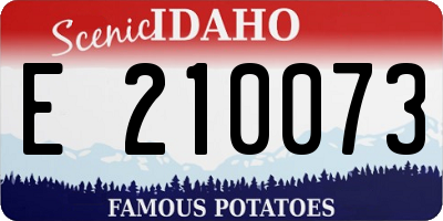 ID license plate E210073