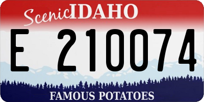 ID license plate E210074