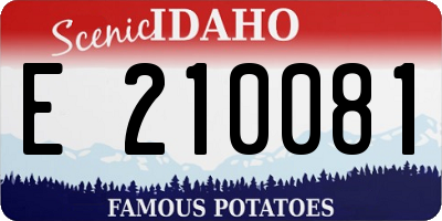 ID license plate E210081