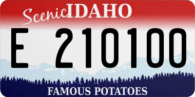 ID license plate E210100