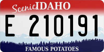 ID license plate E210191