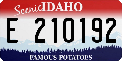 ID license plate E210192