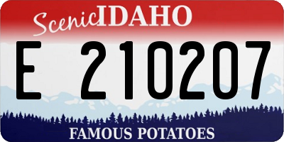 ID license plate E210207