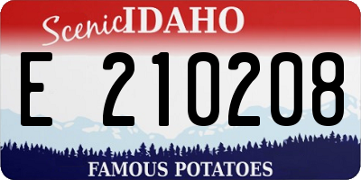 ID license plate E210208