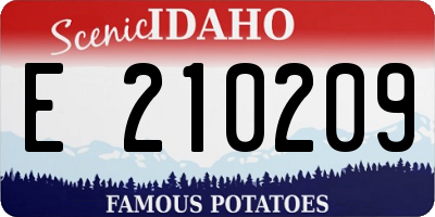 ID license plate E210209