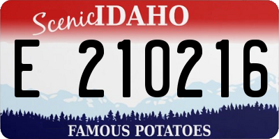 ID license plate E210216