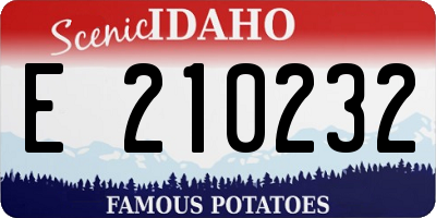 ID license plate E210232
