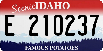 ID license plate E210237