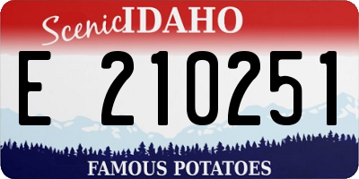 ID license plate E210251