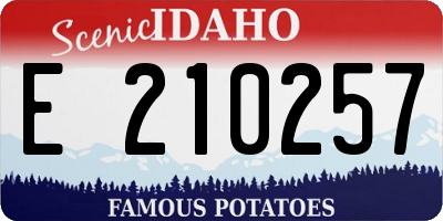 ID license plate E210257