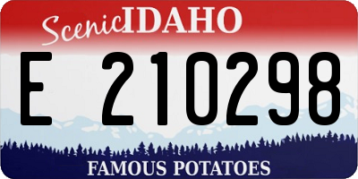 ID license plate E210298