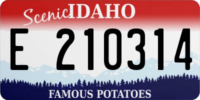 ID license plate E210314