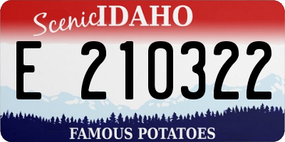 ID license plate E210322