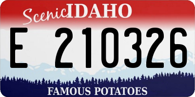 ID license plate E210326