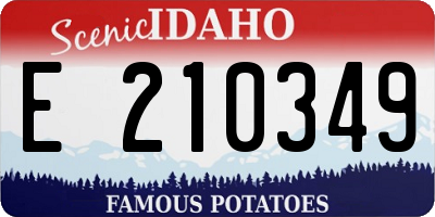 ID license plate E210349