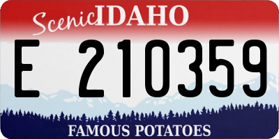 ID license plate E210359