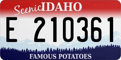 ID license plate E210361