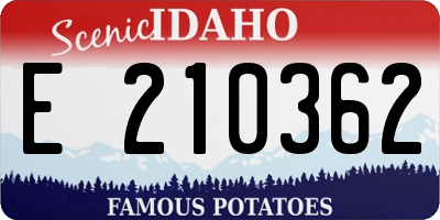 ID license plate E210362