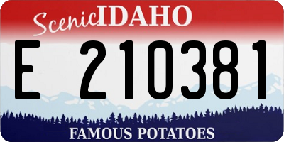 ID license plate E210381