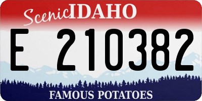 ID license plate E210382