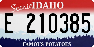 ID license plate E210385