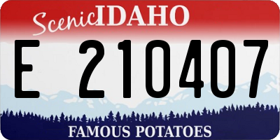 ID license plate E210407