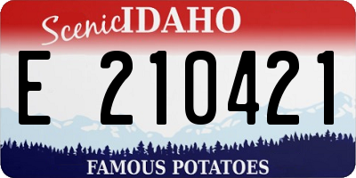 ID license plate E210421