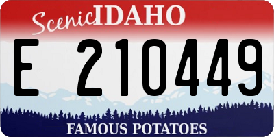 ID license plate E210449