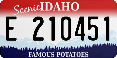 ID license plate E210451
