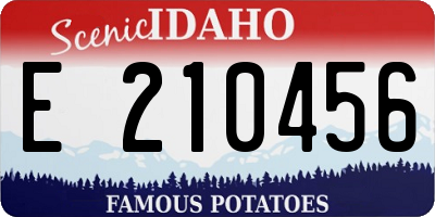 ID license plate E210456