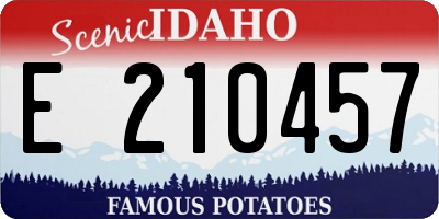 ID license plate E210457