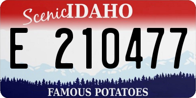 ID license plate E210477