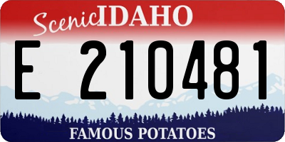 ID license plate E210481