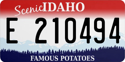 ID license plate E210494