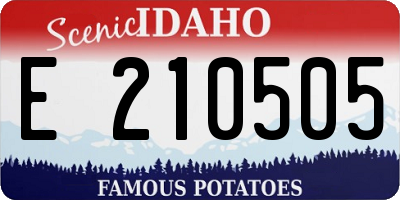 ID license plate E210505