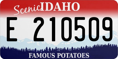ID license plate E210509
