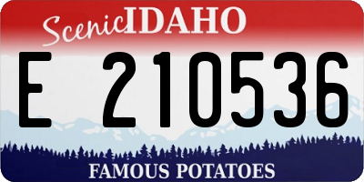 ID license plate E210536