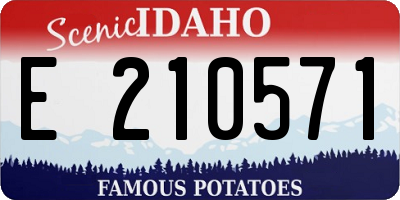 ID license plate E210571