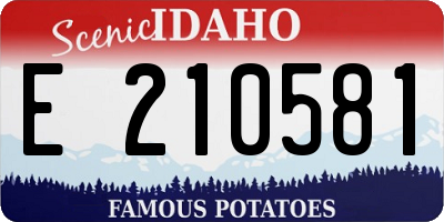 ID license plate E210581