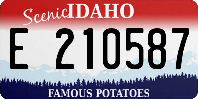 ID license plate E210587