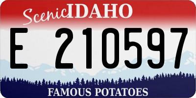 ID license plate E210597