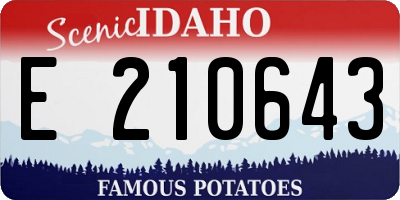 ID license plate E210643