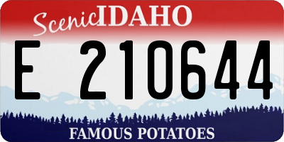 ID license plate E210644