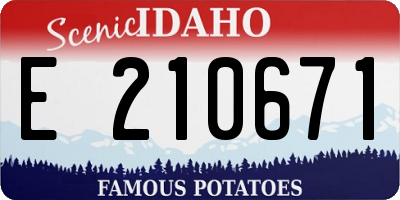 ID license plate E210671