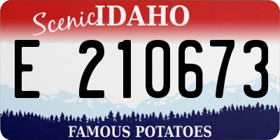 ID license plate E210673
