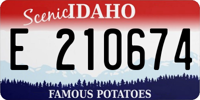 ID license plate E210674