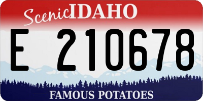 ID license plate E210678