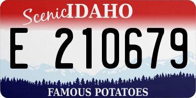 ID license plate E210679